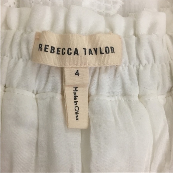 Rebecca Taylor Off Shoulder Embroidered Cotton Trapeze Dress - Picture 8 of 10